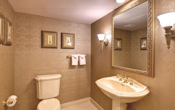 Eco-friendly toiletries, hair dryer, towels, shampoo at Excalibur Hotel & Casino