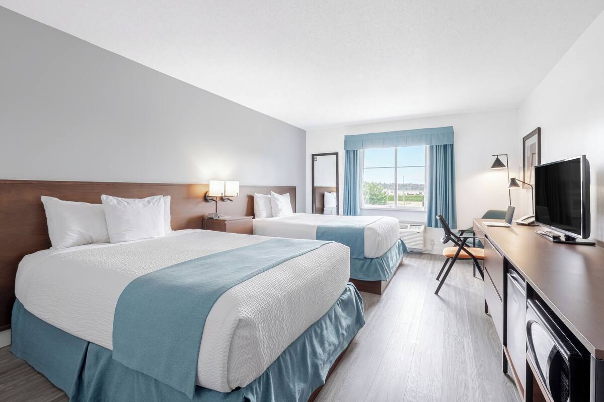 Room, 2 Queen Beds, Non Smoking | Premium bedding, in-room safe, desk, blackout drapes