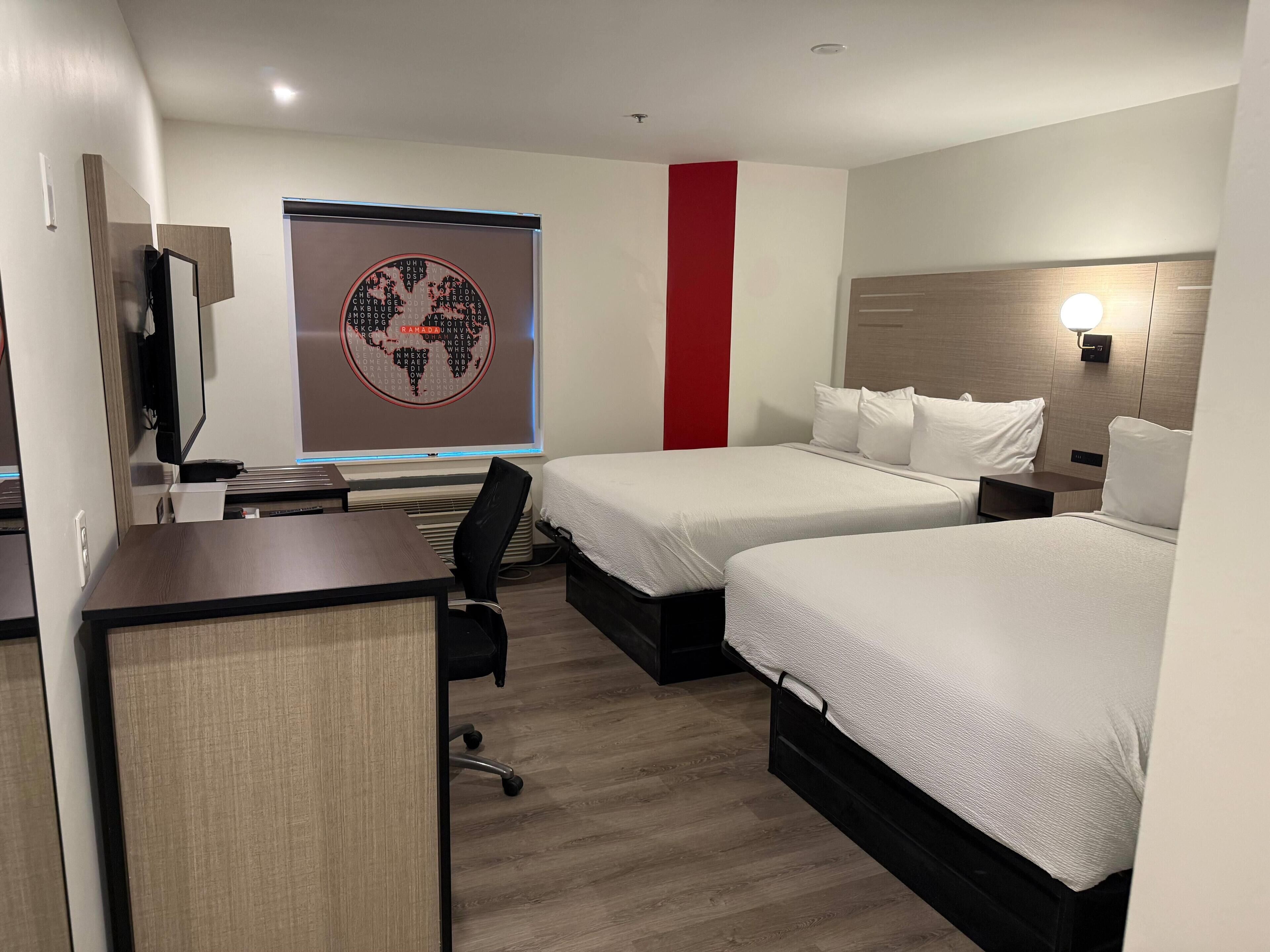 Room, 2 Queen Beds, Non Smoking | Premium bedding, desk, blackout drapes, iron/ironing board