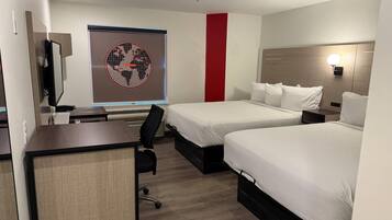 Room, 2 Queen Beds, Non Smoking | Premium bedding, desk, blackout drapes, iron/ironing board