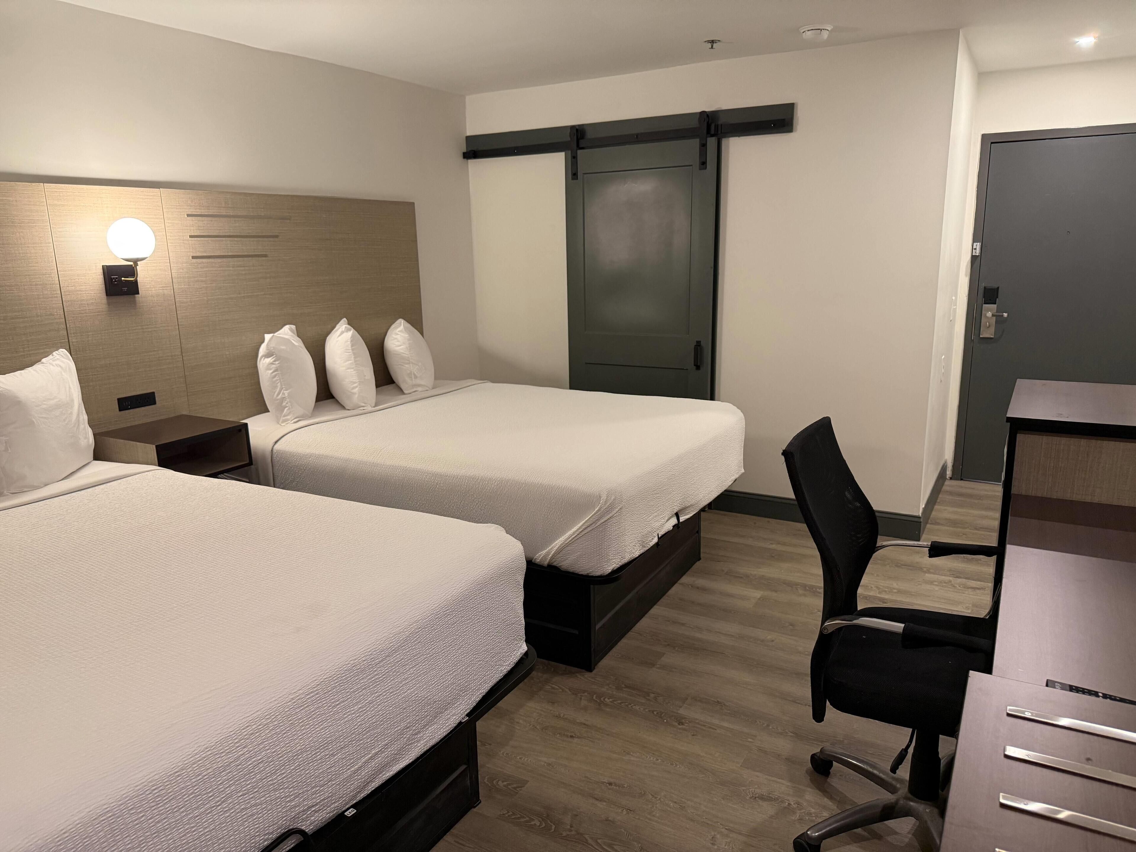 Room, 2 Queen Beds, Non Smoking | Premium bedding, desk, blackout drapes, iron/ironing board