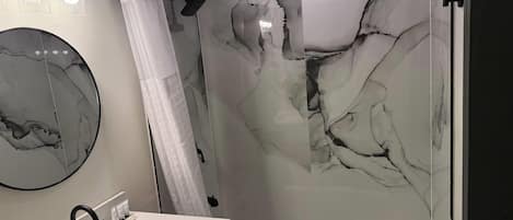 Room, 2 Queen Beds, Non Smoking | Bathroom | Shower, free toiletries, hair dryer, towels