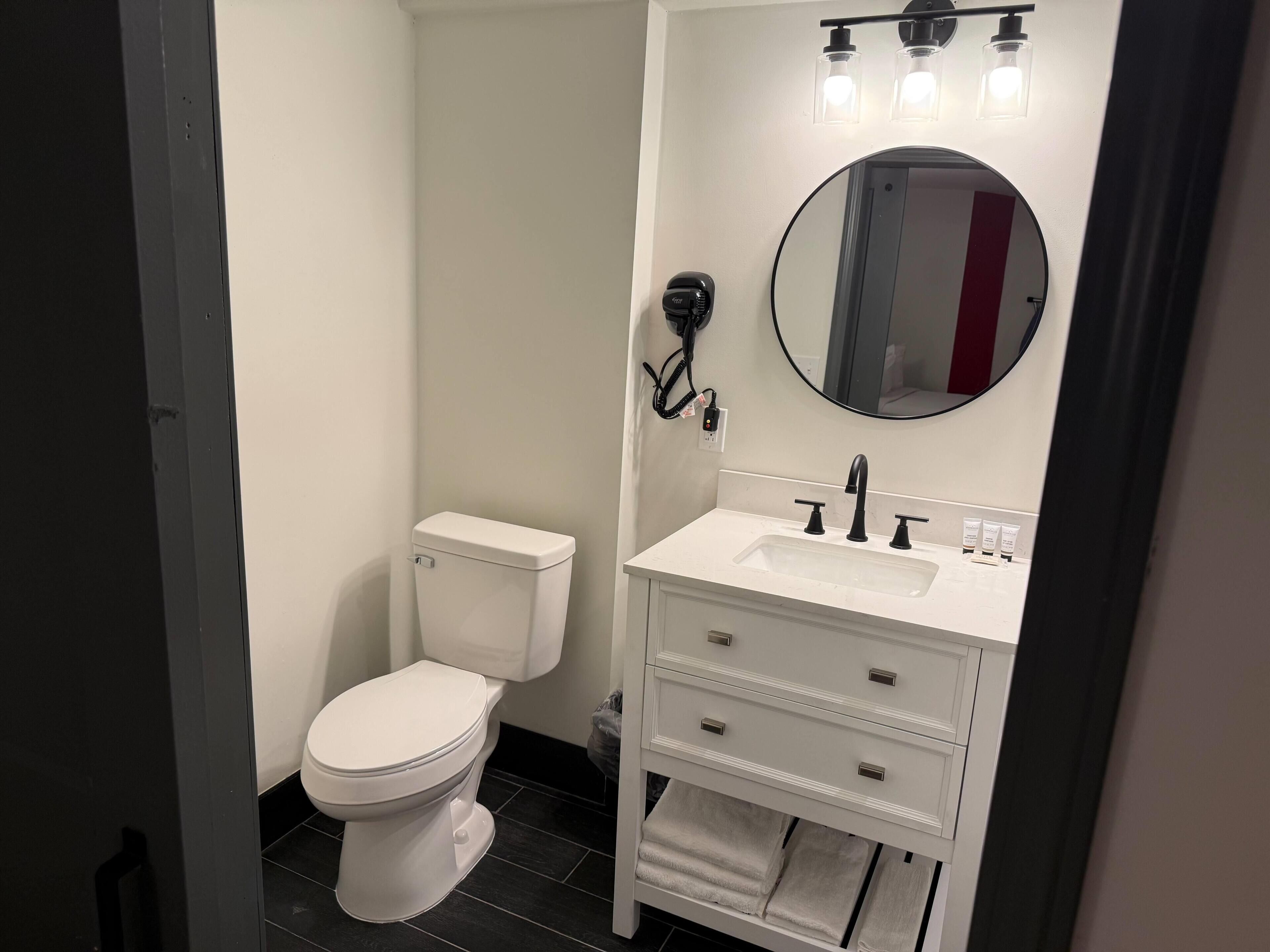 Room, 2 Queen Beds, Non Smoking | Bathroom | Shower, free toiletries, hair dryer, towels