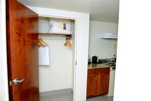 Premium Suite, 2 Double Beds, Non Smoking, Kitchenette | 1 bedroom, premium bedding, desk, laptop workspace