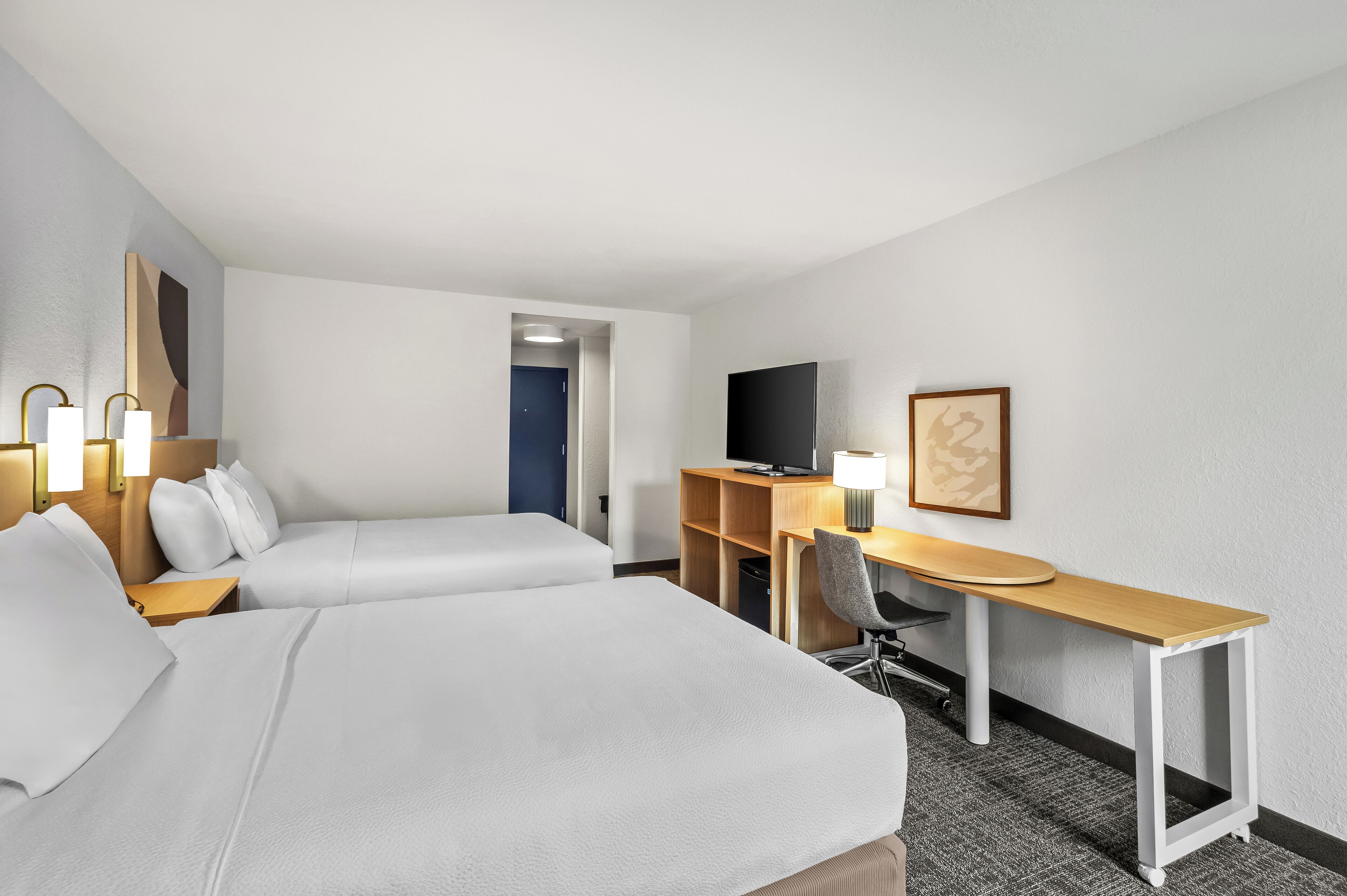 room, 2 queen beds | 1 bedroom, premium bedding, desk, laptop workspace