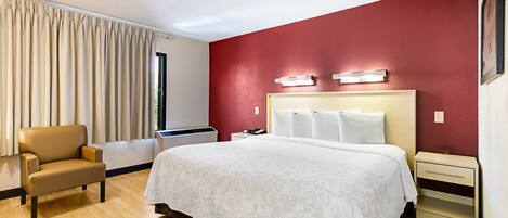 Blackout drapes, free WiFi, bed sheets