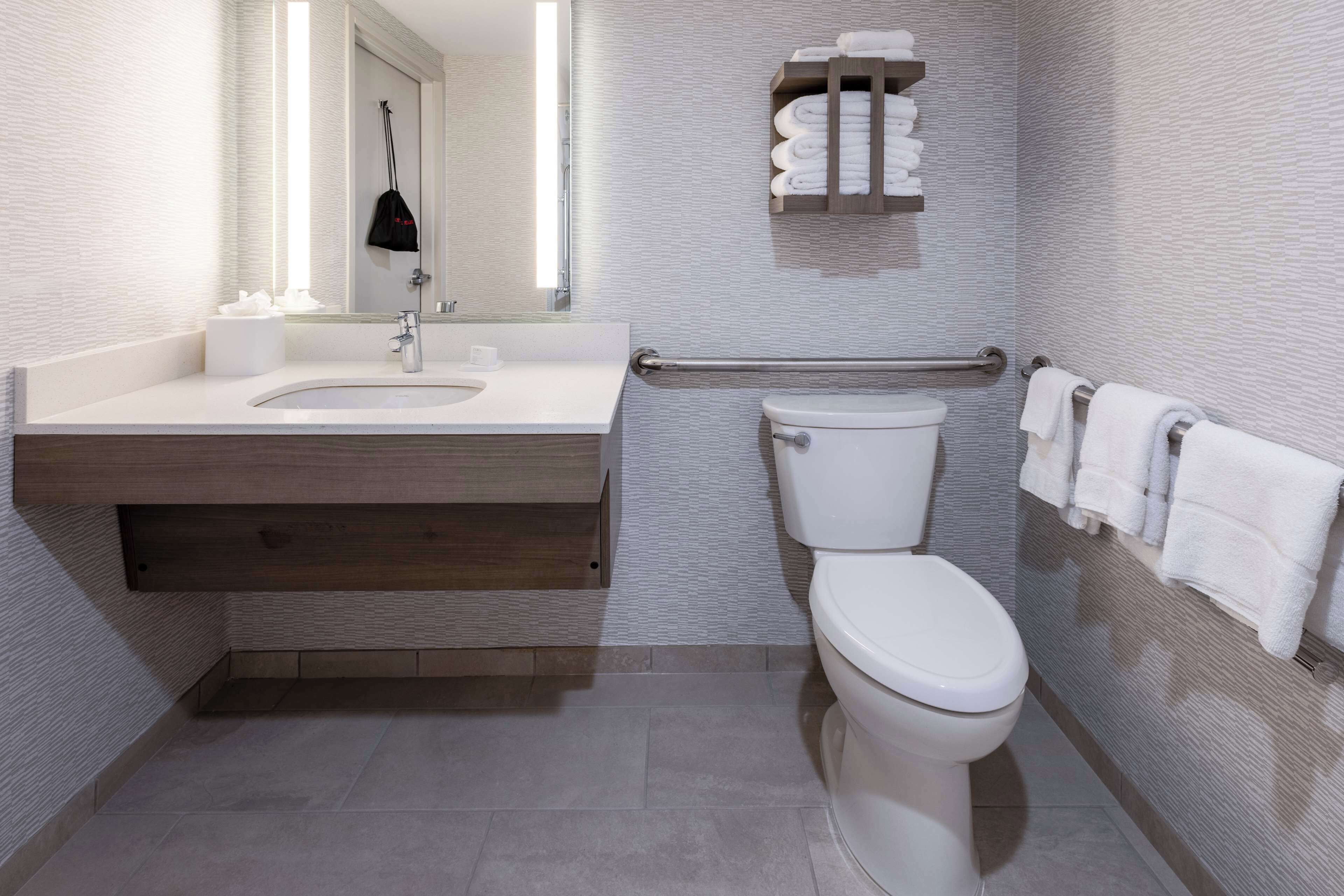 room, 1 king bed, accessible, non smoking | bathroom | combined shower/bathtub, deep-soaking bathtub, free toiletries