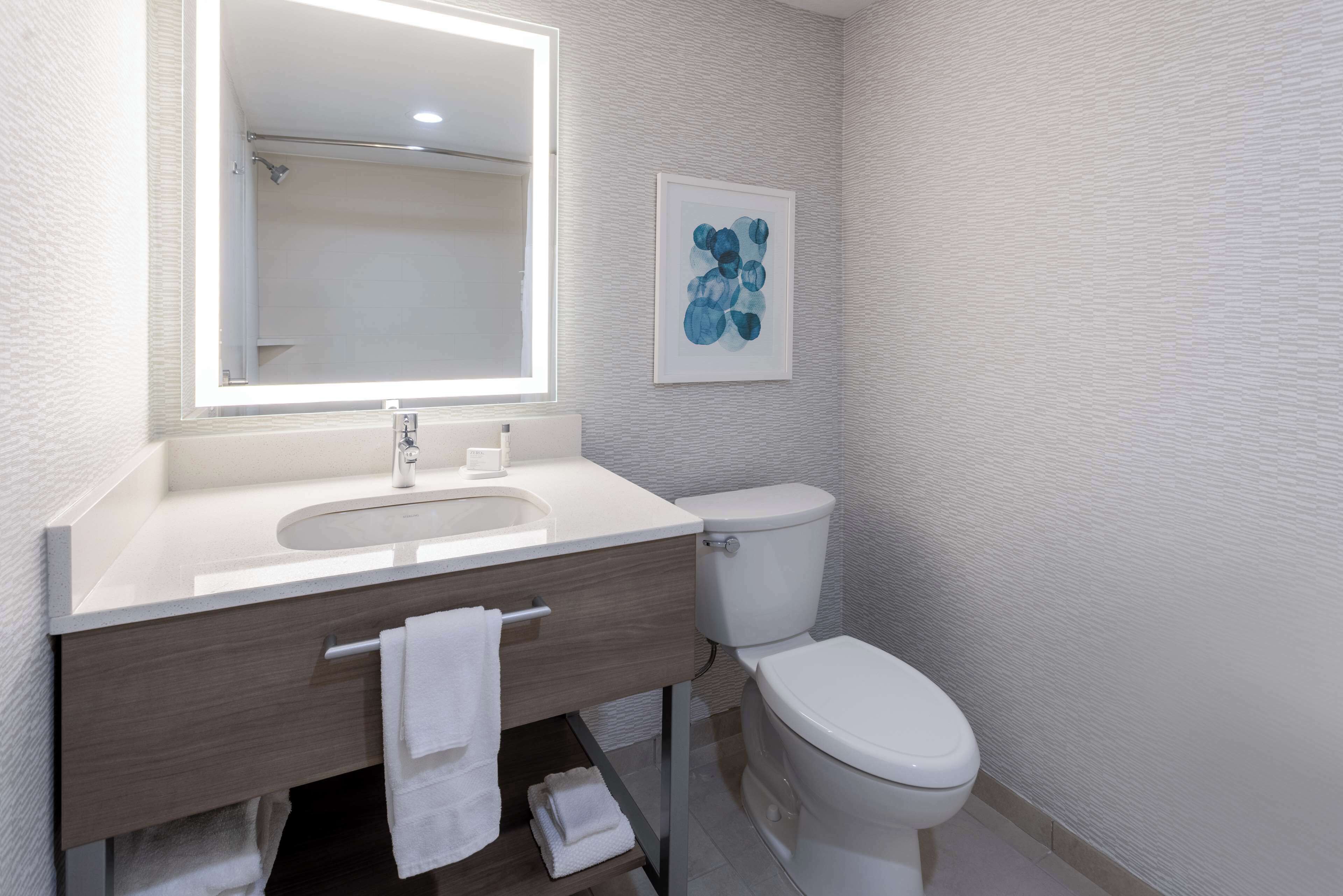 combined shower/bathtub, deep-soaking bathtub, free toiletries