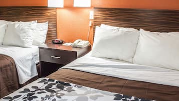 Standard Double Room, 2 Double Beds | In-room safe, desk, laptop workspace, cots/infant beds