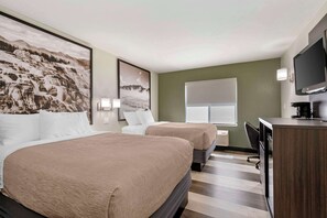 Blackout drapes, iron/ironing board, bed sheets, alarm clocks