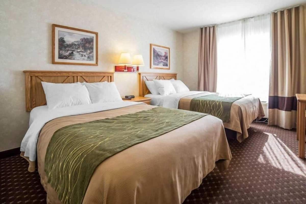 Blackout curtains, iron/ironing board, bed sheets, alarm clocks