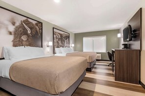 Blackout curtains, iron/ironing board, bed sheets, alarm clocks