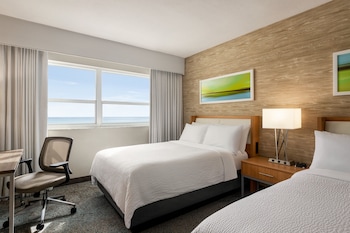 Standard Room, 2 Double Beds, Ocean View | Premium bedding, in-room safe, desk, laptop workspace at Holiday Inn Miami Beach - Oceanfront by IHG