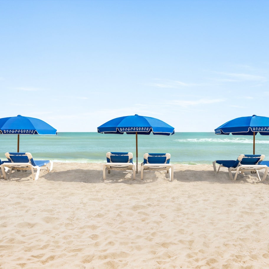 On the beach, beach towels