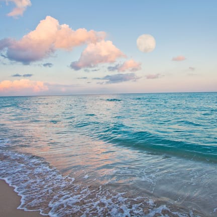 On the beach, beach towels
