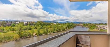 Suite, 1 King Bed with Sofa bed, Non Smoking, Balcony, River View | Premium bedding, desk, blackout drapes, iron/ironing board