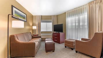 Suite, 1 King Bed with Sofa bed, Non Smoking, Mountain View | Premium bedding, desk, blackout drapes, iron/ironing board