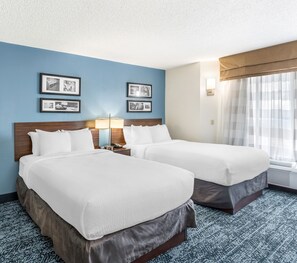 Standard Double Room, 2 Double Beds, Non Smoking | Desk, blackout drapes, iron/ironing board, free cribs/infant beds