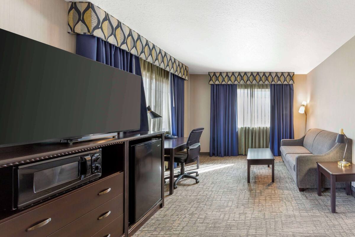 executive room, 1 king bed, non smoking, microwave | hypo-allergenic bedding, pillow-top beds, in-room safe, desk