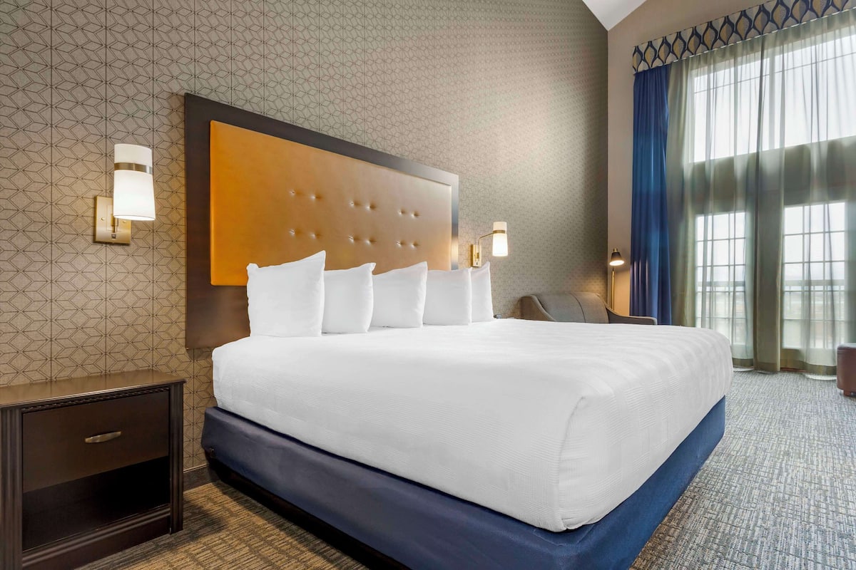 standard room, 1 king bed, non smoking, refrigerator & microwave (with single sofabed) | hypo-allergenic bedding, pillow-top beds, in-room safe, desk