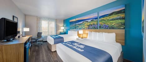 Chambre, 2 grands lits, non-fumeur, four Ă micro-ondes