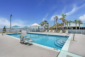 Outdoor pool, open 8:30 AM to 11:00 PM, pool umbrellas, sun loungers