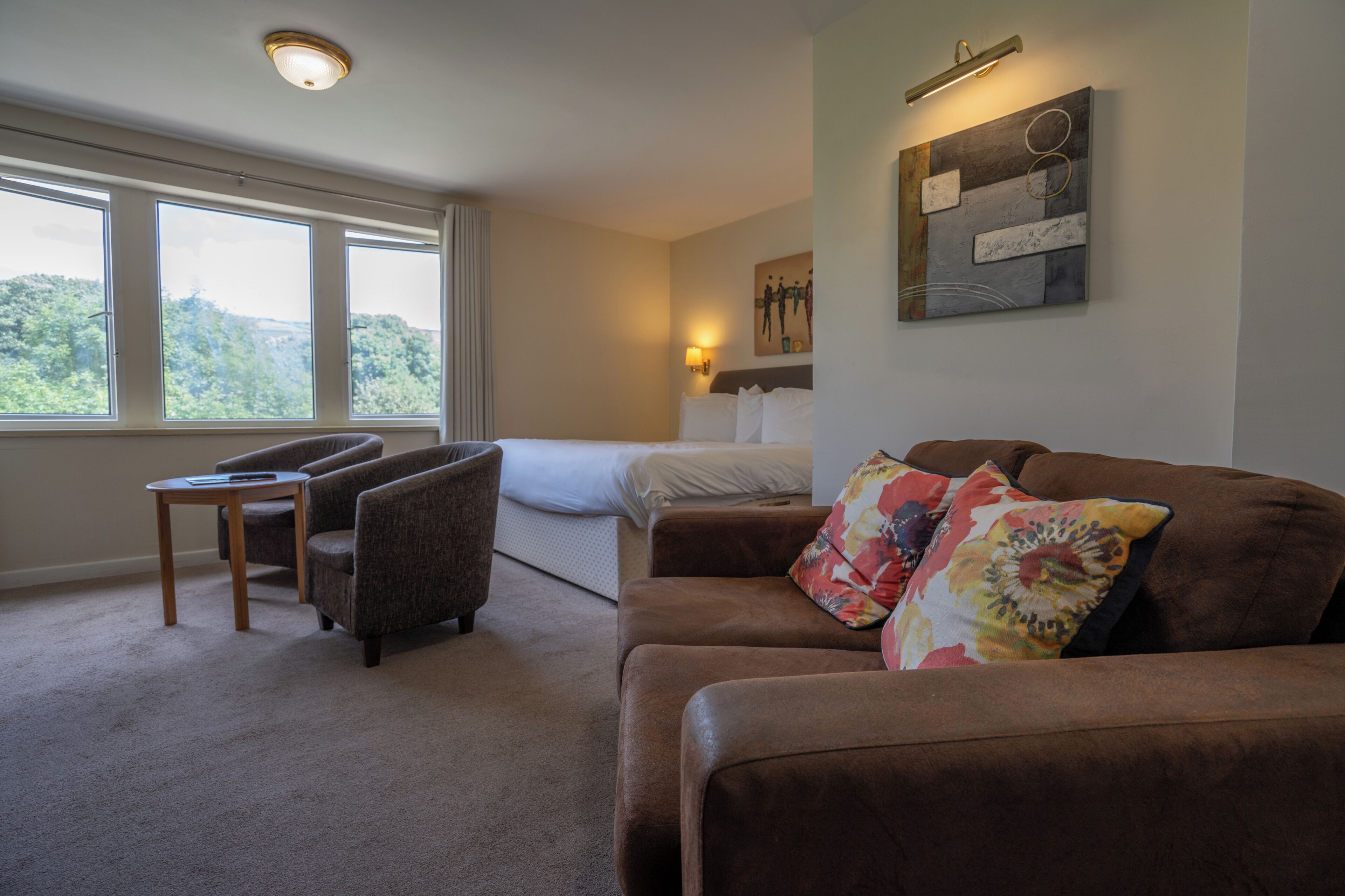 1 bedroom, laptop workspace, blackout curtains, iron/ironing board