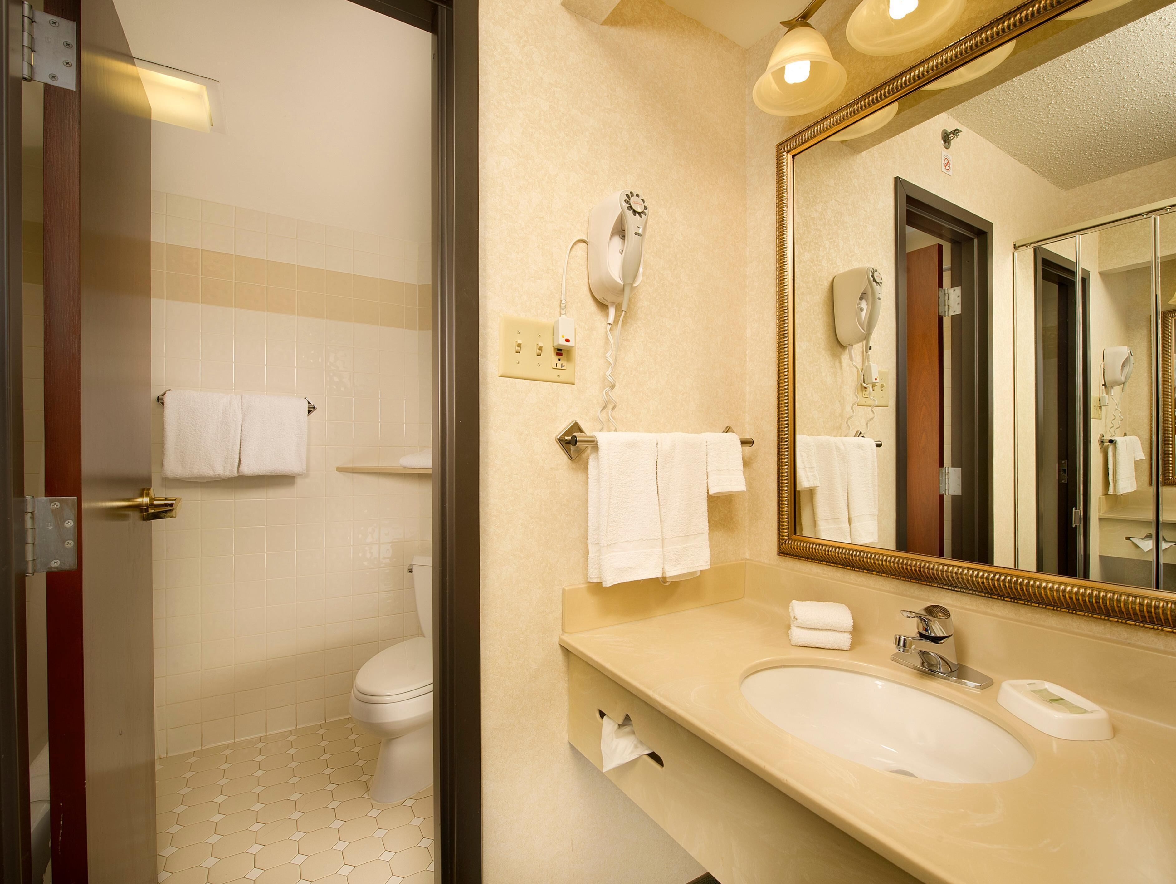 Baño | Tina con regadera, amenidades de baño gratuitas, secadora de cabello 