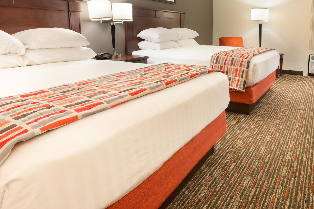 1 bedroom, desk, blackout curtains, iron/ironing board