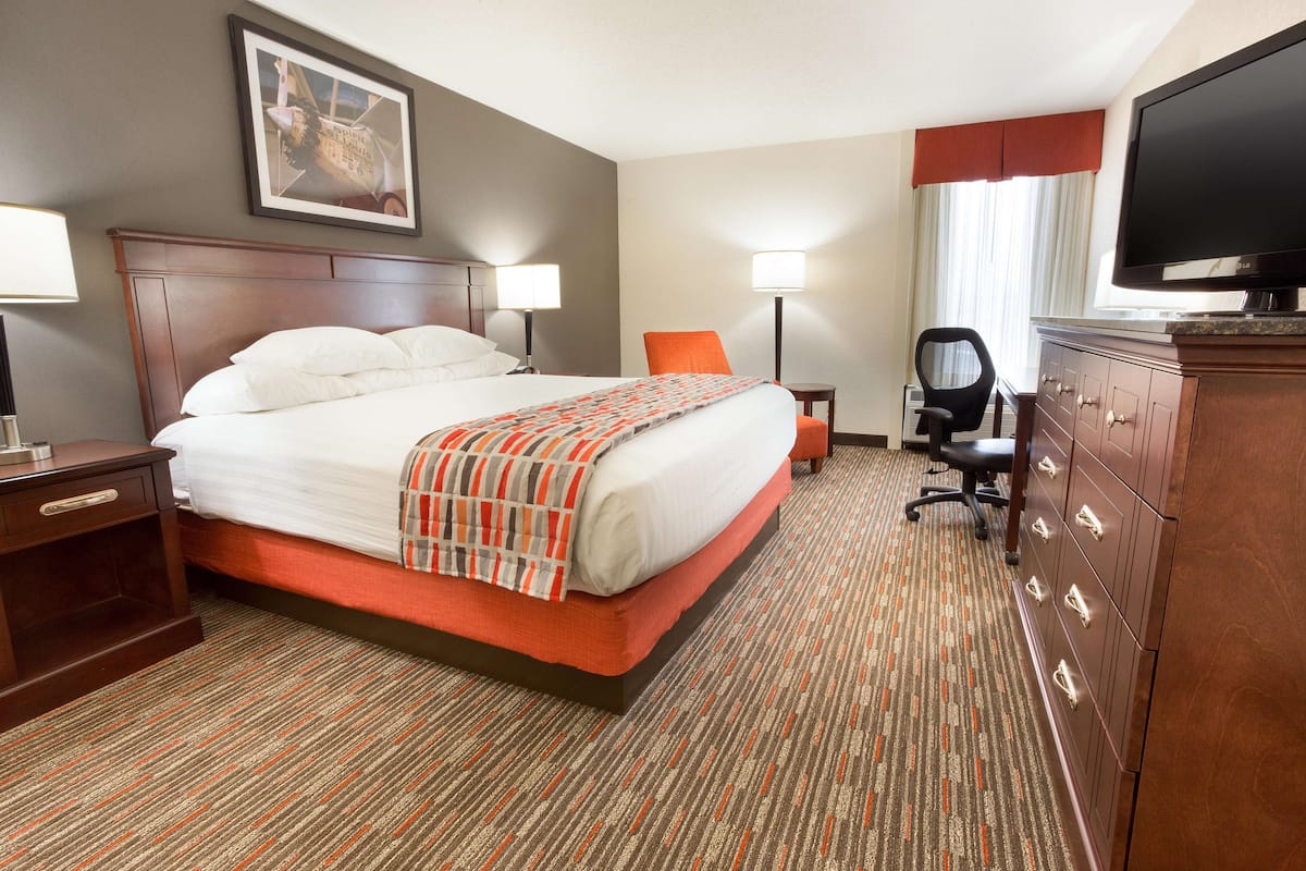 1 bedroom, desk, blackout curtains, iron/ironing board