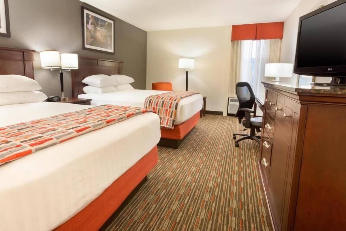 Desk, blackout curtains, iron/ironing board, free cots/infant beds