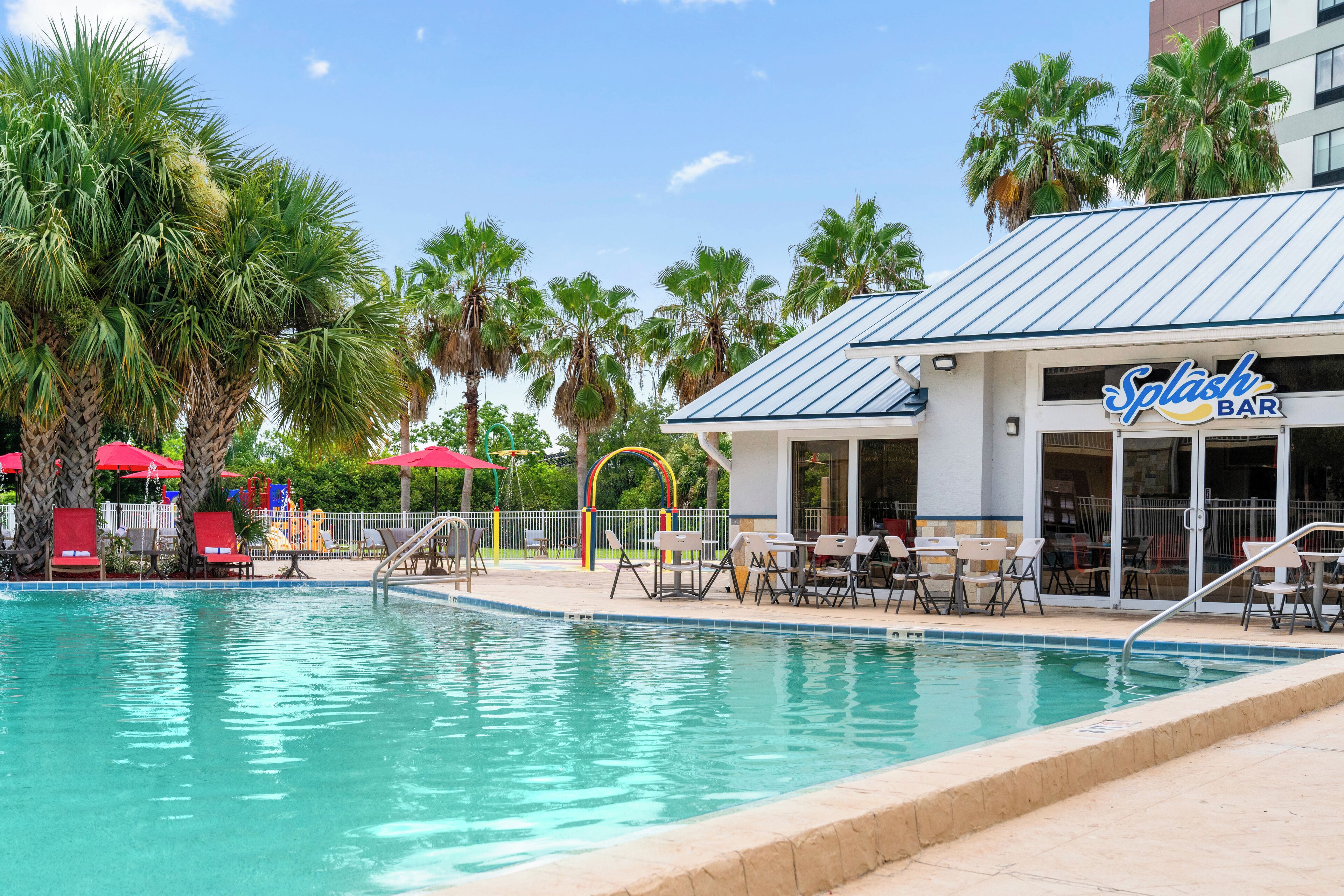 Outdoor pool, open 8:00 AM to 10:00 PM, pool umbrellas, pool loungers