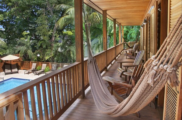 Cigar House King Suite w/ Poolside porch | Balcony view - Island City House Hotel (Key West)