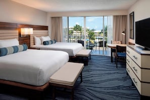 Room, 2 Queen Beds, Balcony, Marina View | Pillowtop beds, in-room safe, individually decorated
