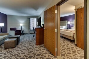 Suite, 2 Queen Beds, Accessible, Refrigerator & Microwave (Sofabed, 2 Rooms, Tub) | Desk, blackout drapes, iron/ironing board, free cribs/infant beds