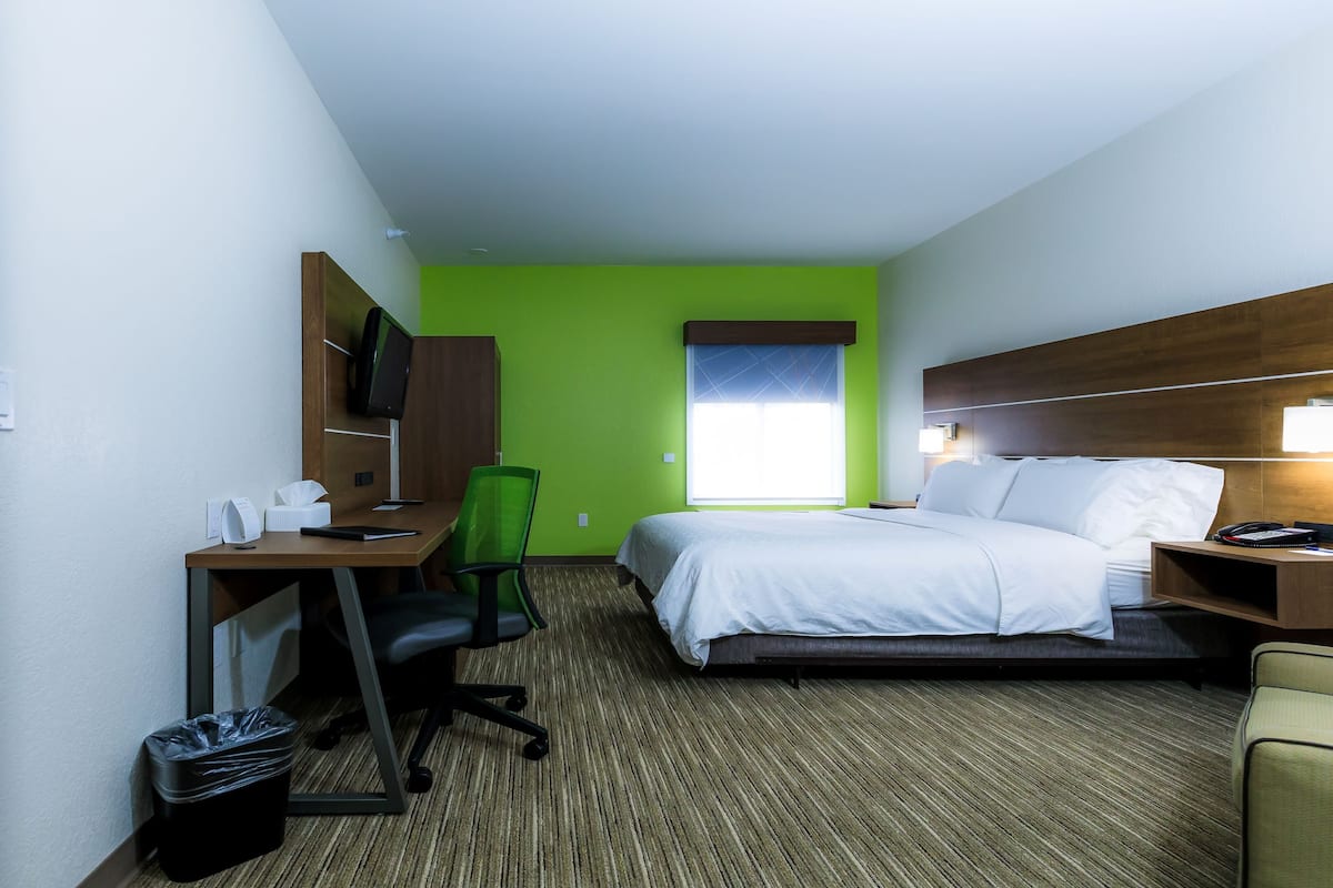 Standard Room, 1 Queen Bed, Accessible (Comm, Roll-In Shower) | 1 bedroom, premium bedding, in-room safe, desk