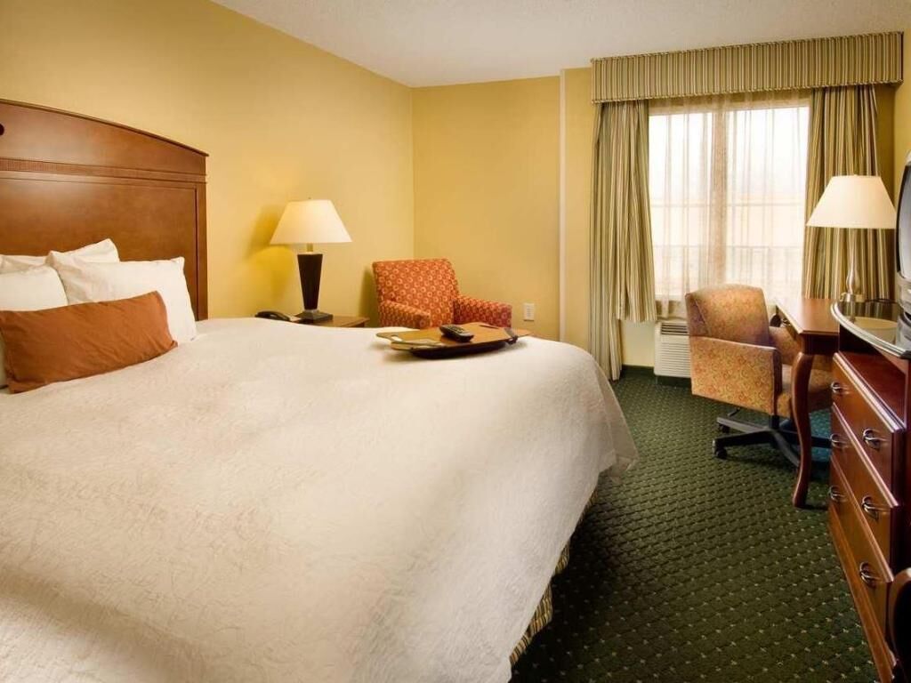 Premium bedding, desk, blackout curtains, iron/ironing board