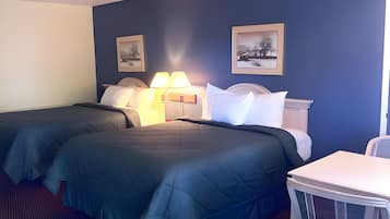Room, 2 Queen Beds, Non Smoking | Desk, laptop workspace, blackout curtains, iron/ironing board