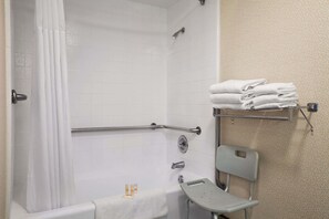 Room, 1 King Bed, Accessible, Non Smoking (Mobility) | Bathroom | Combined shower/bathtub, free toiletries, hair dryer, towels - Days Inn by Wyndham Gilroy (Gilroy)
