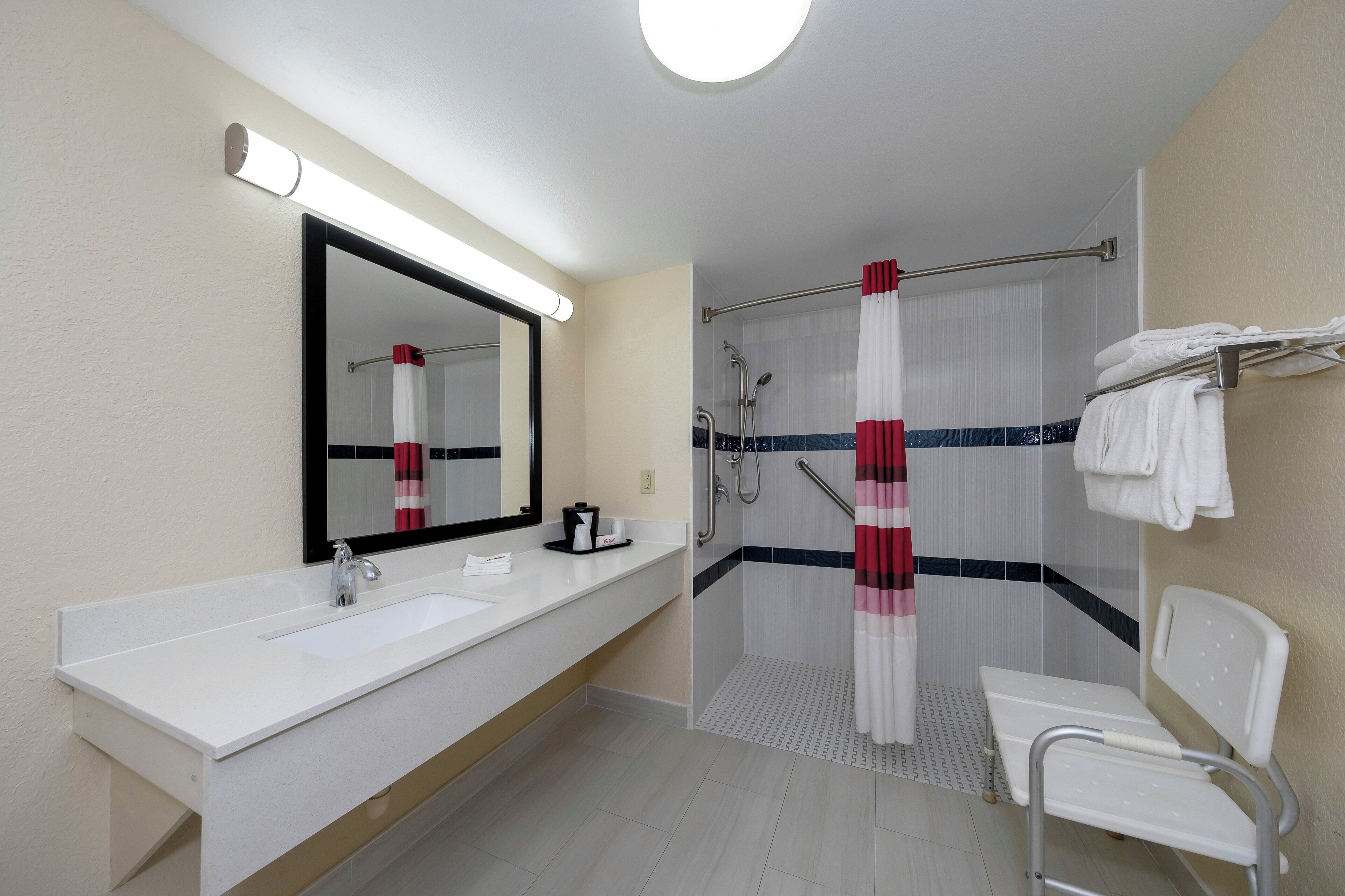 Deluxe Room, 1 King Bed, Accessible, Non Smoking (Roll-In Shower) | Accessible bathroom
