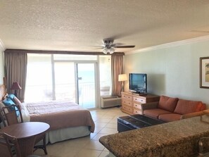 Studio Suite, Ocean View | Iron/ironing board, free WiFi, bed sheets