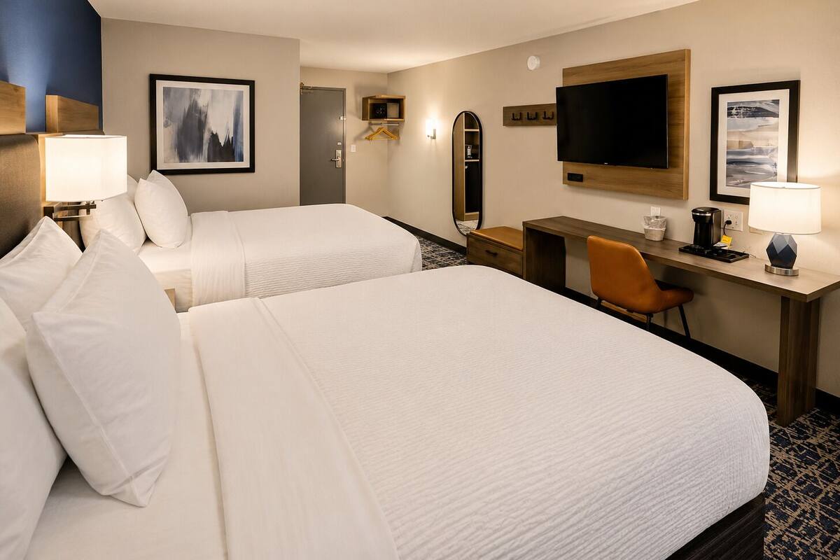In-room safe, desk, blackout curtains, iron/ironing board