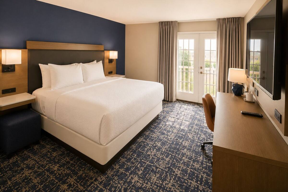 In-room safe, desk, blackout curtains, iron/ironing board