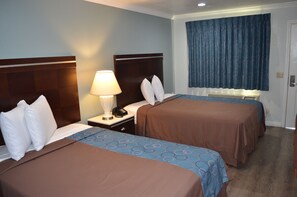 Standard Room, 2 Queen Beds, Non Smoking | Minibar, in-room safe, desk, iron/ironing board