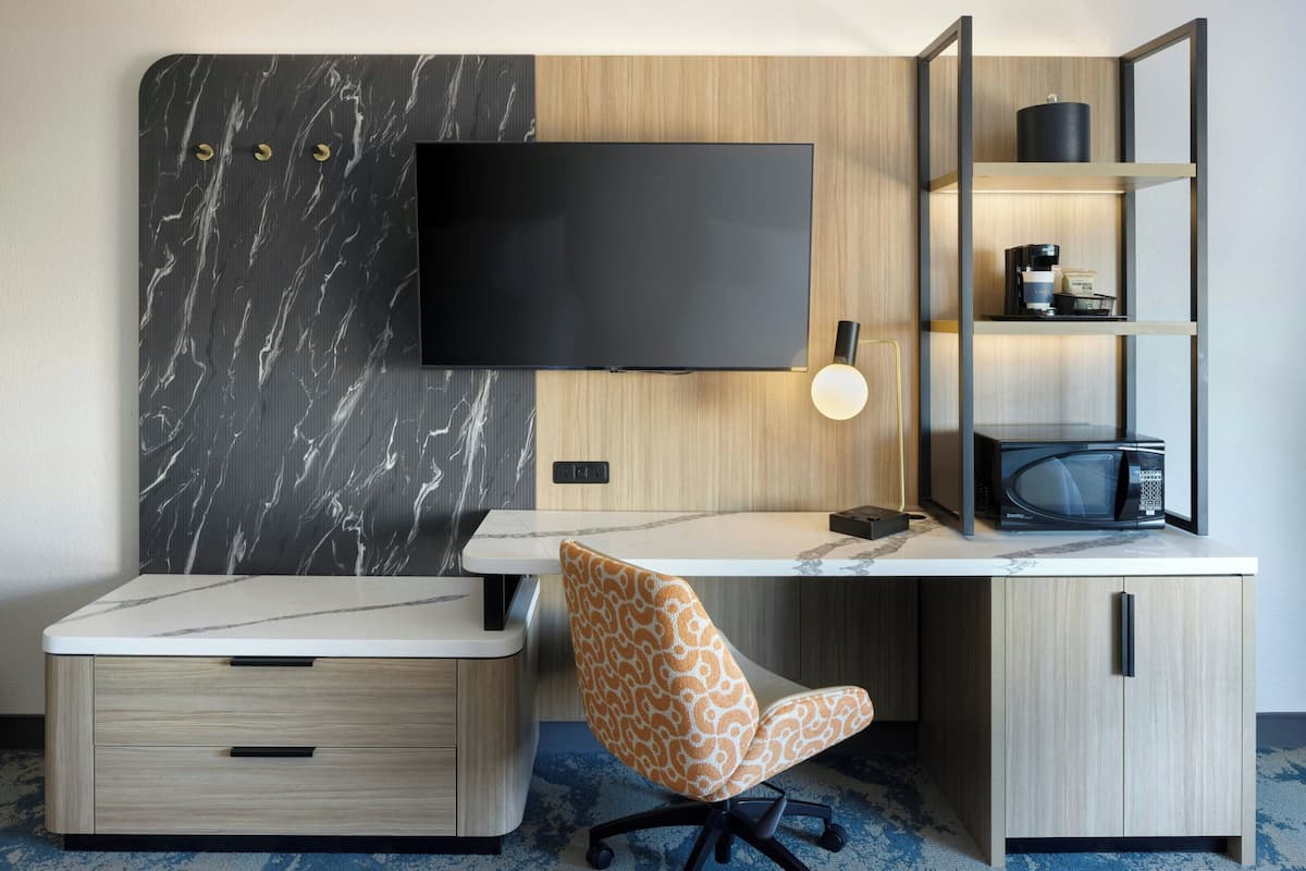 In-room safe, desk, laptop workspace, iron/ironing board