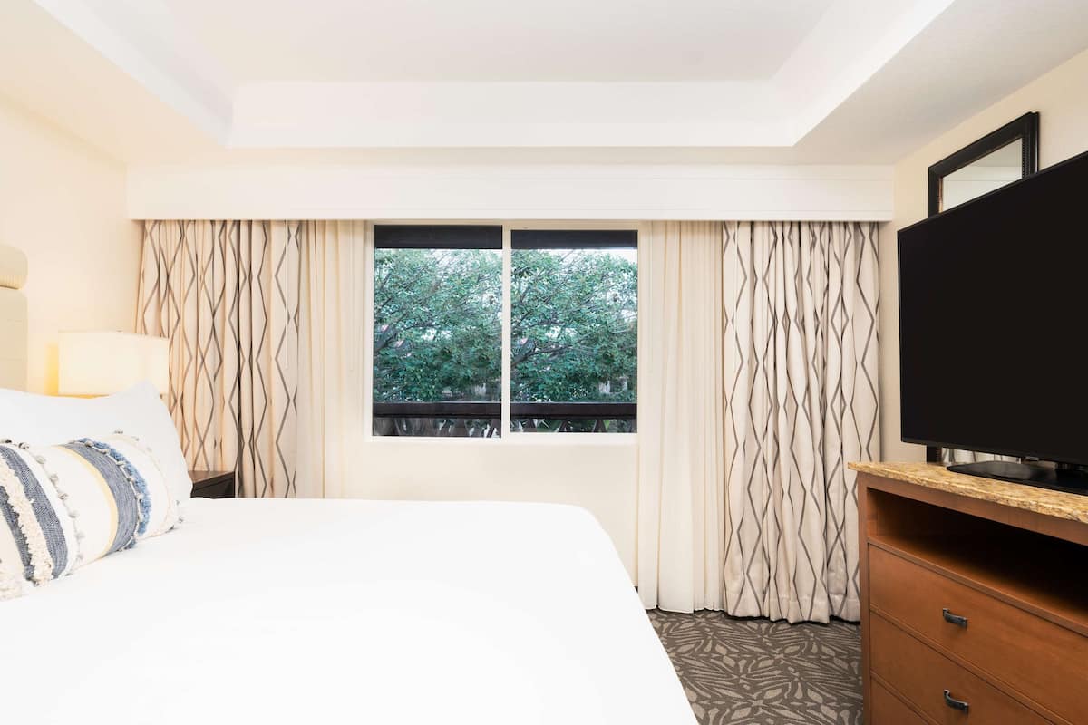 Suite, 1 Bedroom, Garden View | In-room safe, laptop workspace, blackout drapes, iron/ironing board