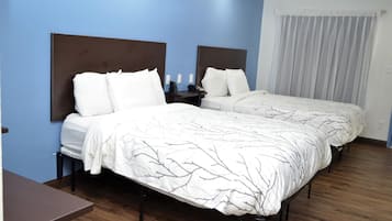 Standard Room, 2 Queen Beds, Non Smoking | Desk, laptop workspace, free WiFi, bed sheets