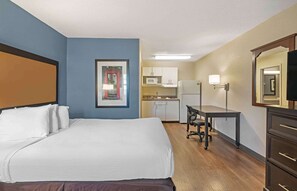 Desk, blackout drapes, iron/ironing board, free WiFi
