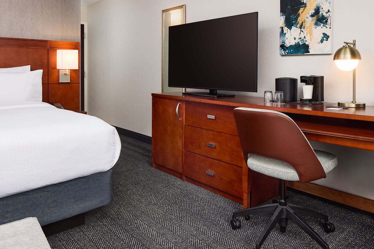 Egyptian cotton sheets, premium bedding, desk, laptop workspace