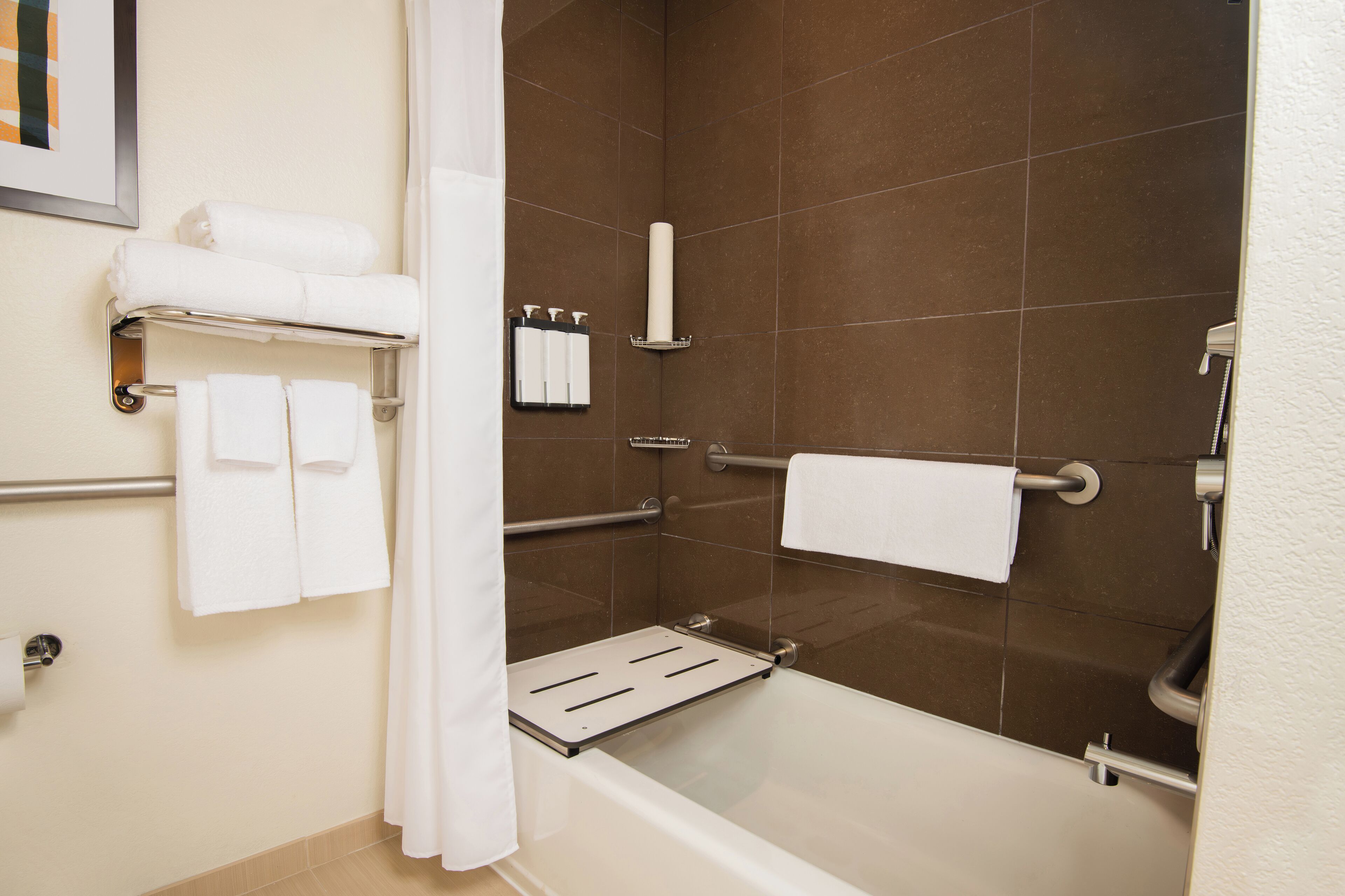 suite, 1 bedroom, accessible, bathtub | bathroom | designer toiletries, hair dryer, towels